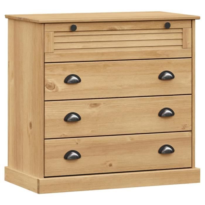 Commode - ESTINK - VIGO - Bois massif de pin - 4 tiroirs - 80x40x76 cm