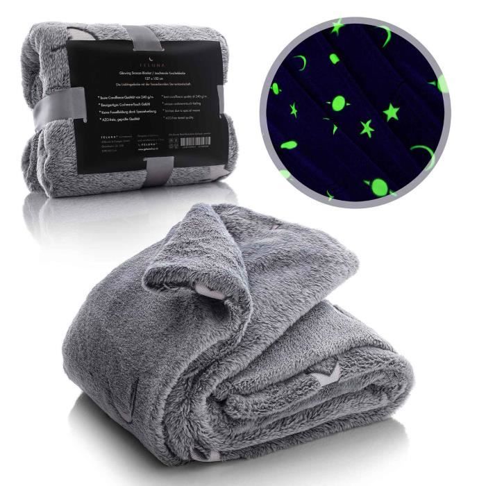 CAPMESSO Kuscheldecke Mit Leuchtenden Sternen – 120 X 150 Cm, Superweicher Flanell, Glow-in-the-dark, Perfekt Als Geschenk Für Kinder