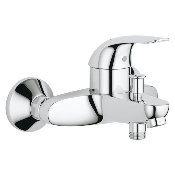 Mitigeur baindouche GROHE Euroeco 32743000 Levier unique mural en métal Finition chromée