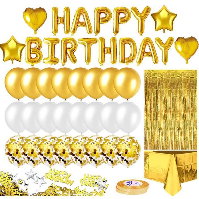 Ensemble de ballons d'anniversaire fête fournitures de fête ballon pluie  décoration en soie (doré) - Cdiscount Maison
