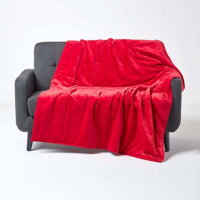 plaid velours rouge cdiscount