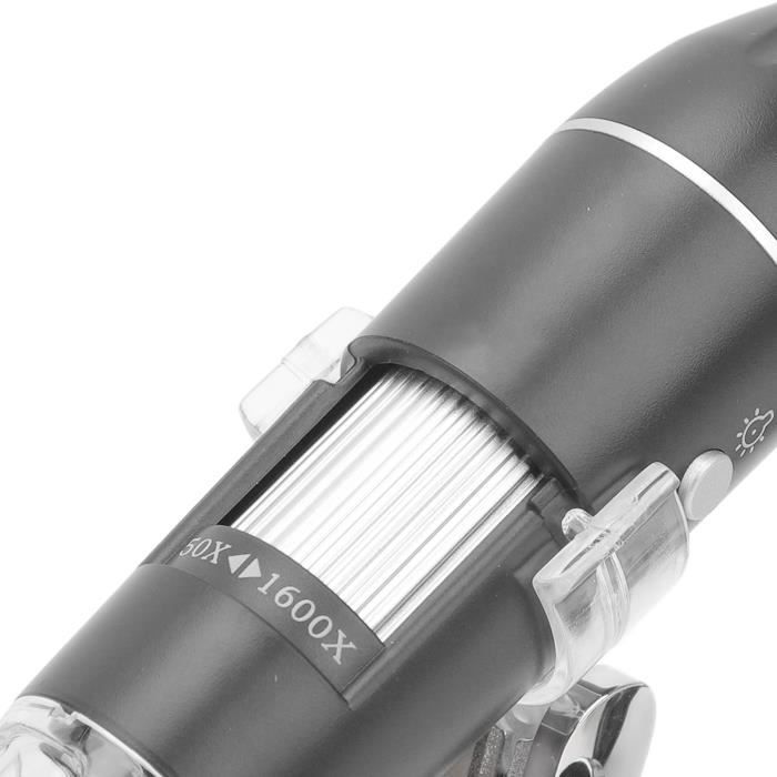 Microscope Numérique Sans Fil WiFi - Grossissement 50x à 1600x, 8 LED, Support Métal, Portable Pour Smartphone - 12