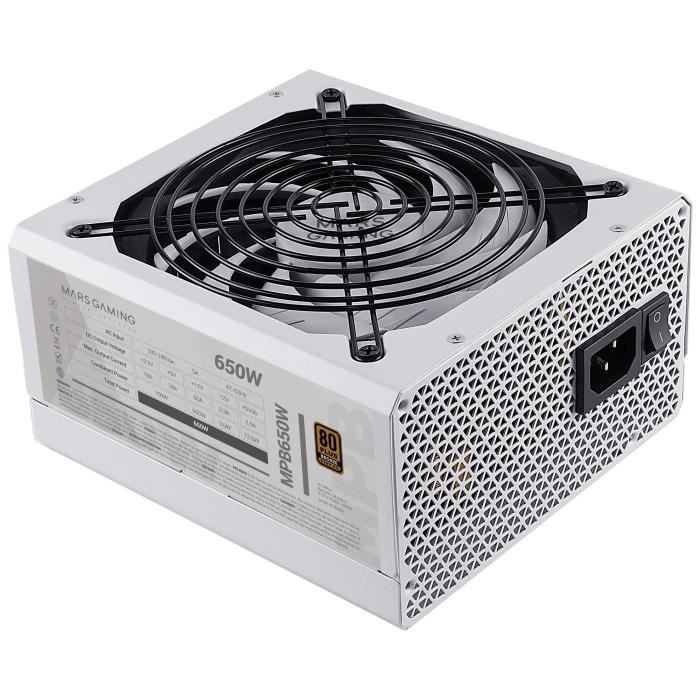 Alimentation Mars Gaming MPB650 Certification 80 Plus Efficacité 90% Ventilateur Neuf - vue 5