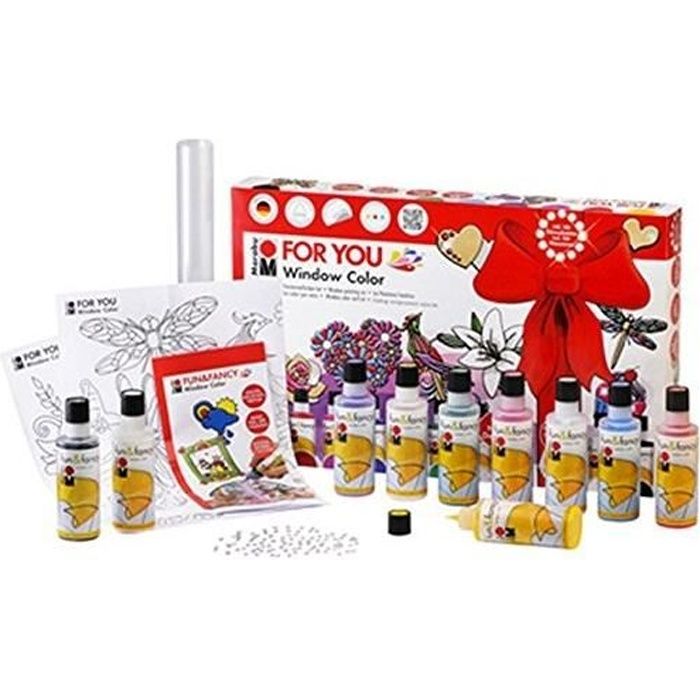 Kit Window Color Marabu Kids Pour Noël - Peinture Pour Vitres Enfants - 6 Couleurs, Motifs De Saison