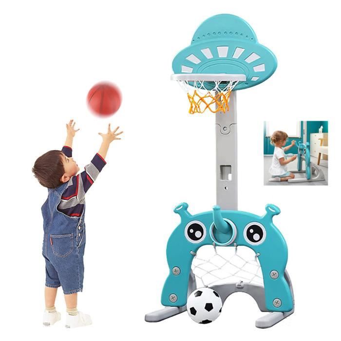 Arkyomi Mini Panier De Basket Enfant 3 En 1 - Intérieur/Extérieur, Hauteur 64.5 Cm, Avec Support Mural Et Sol, Idéal Dès 2-3 Ans + 2 Ballons Et Pompe