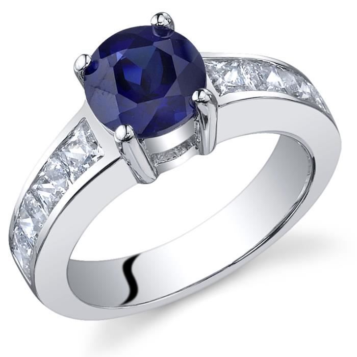 Bague Femme Argent Saphir Bleu Achat Vente Bague Anneau