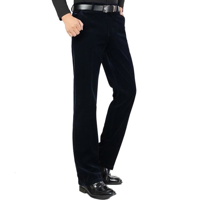 Pantalon velour sales bleu homme