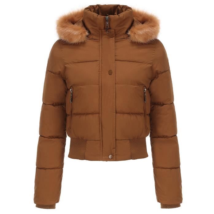 Veste matelass e femme Parka courte capuche Kaki Kaki