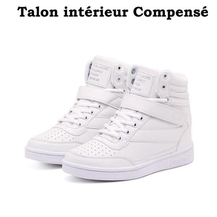 Basket Montantes Chaussure Femme Blanc Chaussures De Course Mode Chaussure