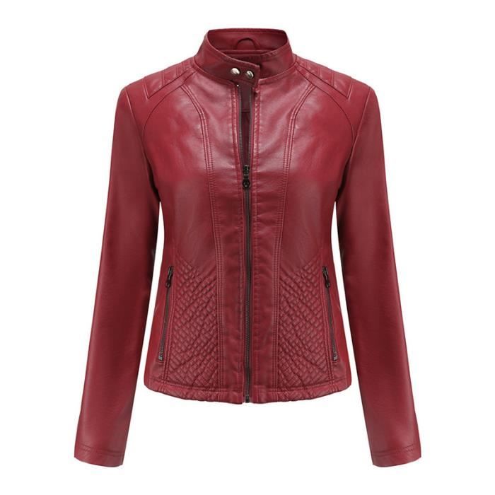Veste simili cuir femme bordeaux online