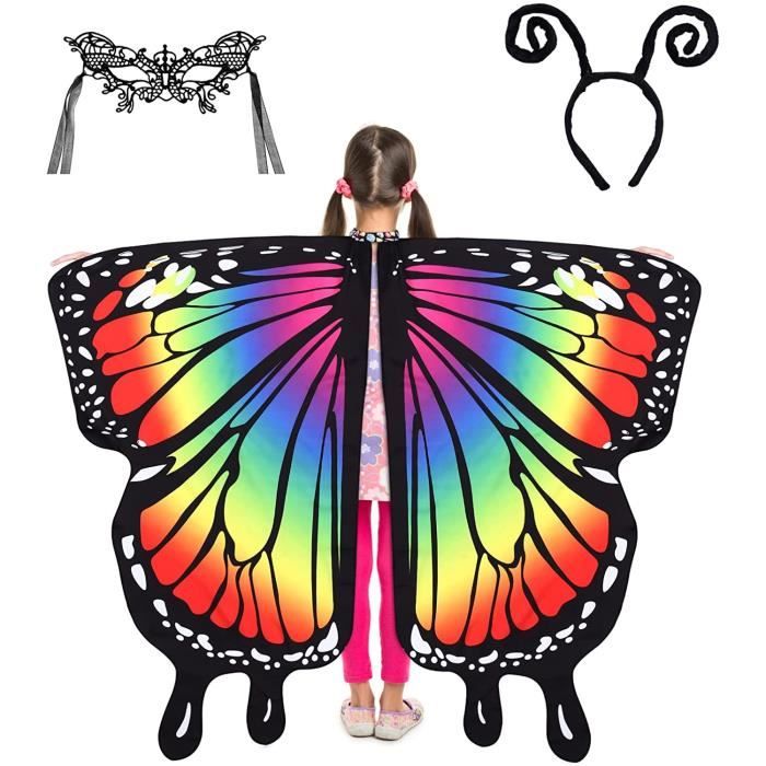 Écharpe Ailes Papillon Femme Avec Serre-Tête - Cape Châle 168x138cm - Pour Cosplay, Fête, Halloween