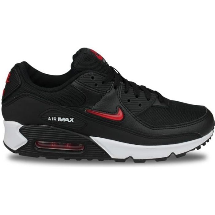 chaussures de running nike air max 90 bred jewel noir - homme - noir/rouge - cuir/mesh
