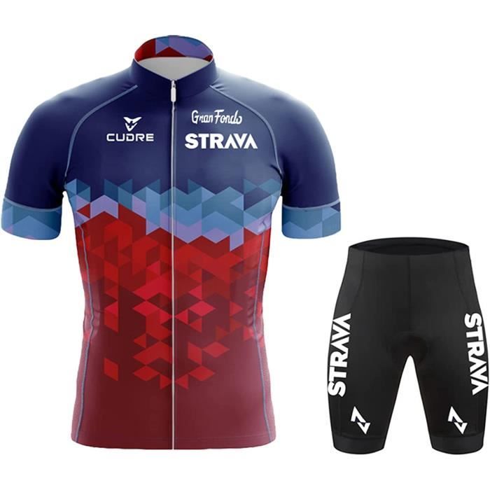 Tenue Cyclisme Homme Manches Courtes - Maillot + Cuissard Gel 9D - Respirant Et Rapide