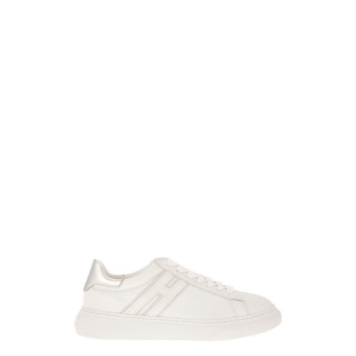 Baskets Homme Hogan En Cuir Gris Et Blanc Cassé - Taille UK 5.5 / EU 39.5, Neuf Avec Emballage