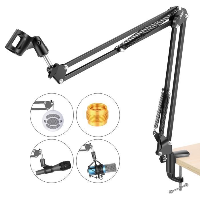 Pince De Table Pour Support Microphone - Métal, Serrage Puissant, Rotation 360°, Protection Caoutchouc - 1