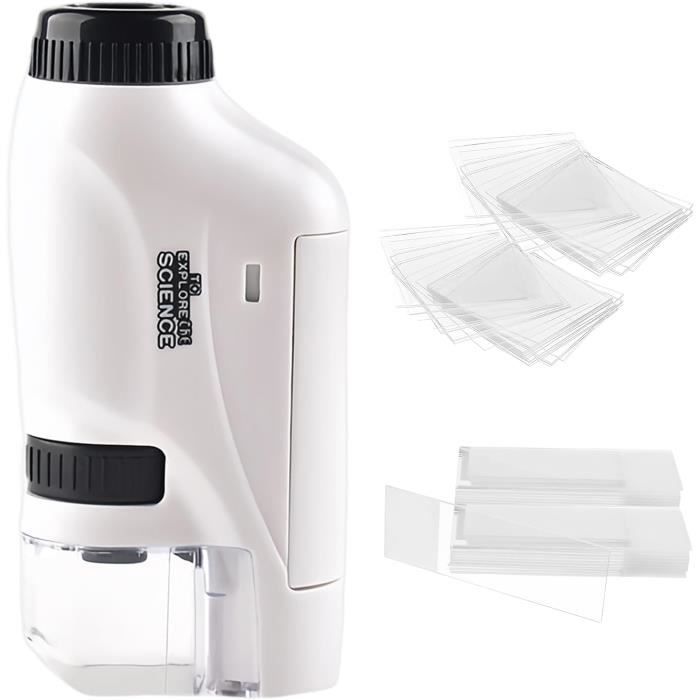 Janod - Microscope de poche Nomade pour enfants - Grossissement 50 x 250 x + support en bois - conçu pour découvrir la nature et le jardin - à partir de 3 ans