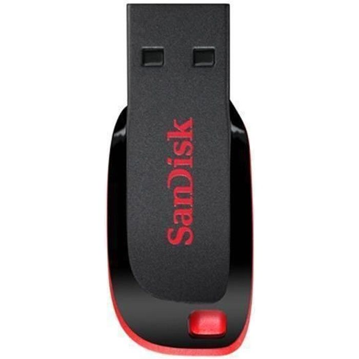 Clé USB - SanDisk - Cruzer Blade - 64 Go - USB 2.0 - Rouge et Noir