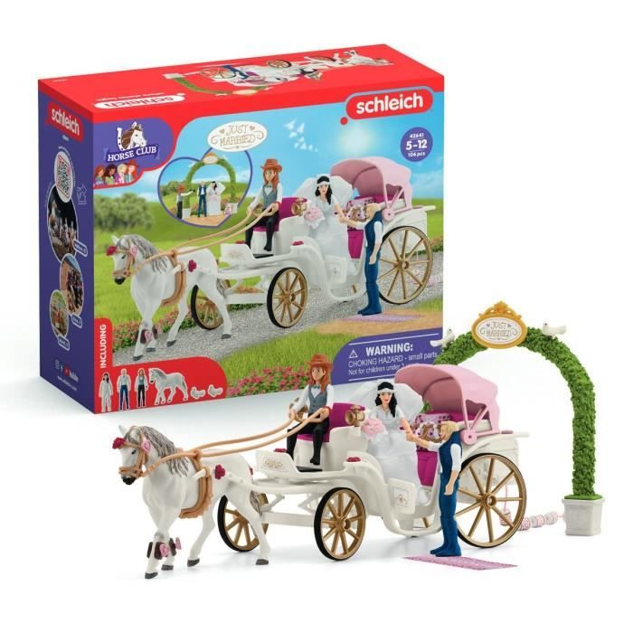 Figurine La calèche des mariés, dès 5 ans, schleich 42641 HORSE CLUB - coffret, 106 pièces