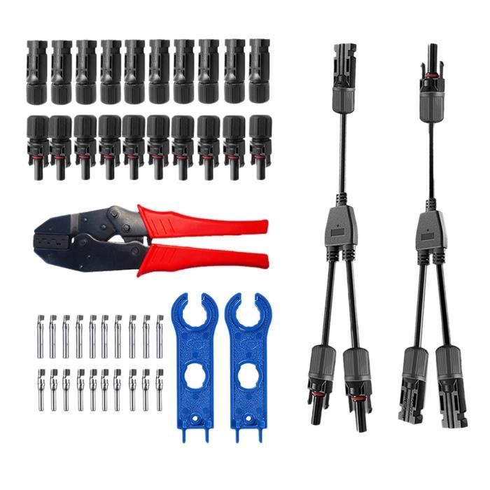 Connecteurs En Y Pour Panneaux Solaires - Lot De 2 - 2 à 6 Voies - 1000V, 30A - IP67 - Compatible MC4 - Résistant UV