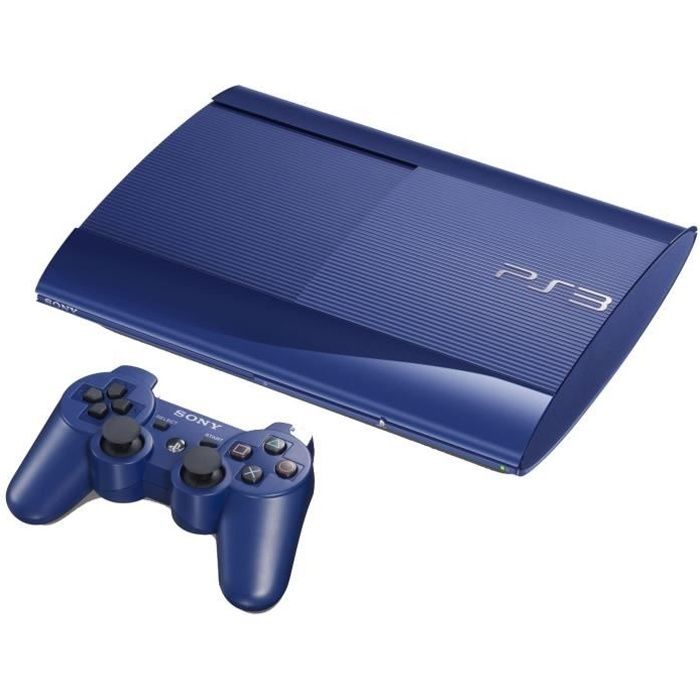 Console PS3 500 Go Slim bleu Sony DualShock 3 Jeux en HD, Bluray, PSN, TV