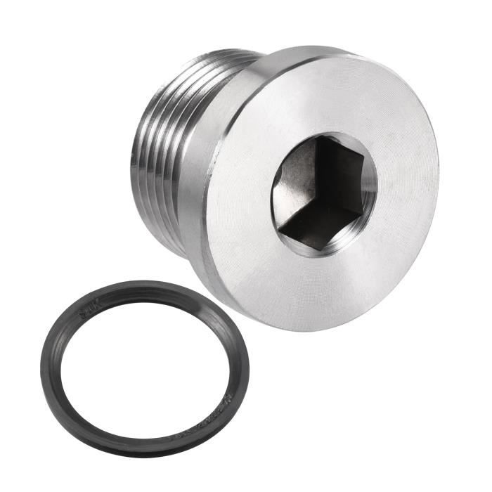 PATIKIL M14*1.5 Interne Hex Tête Tuyau Raccord Bouchon, 2 Paquet Mâle