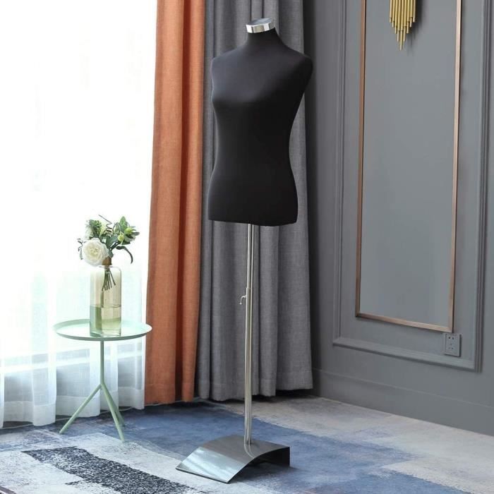 Buste de couture mannequin femme déco vitrine jaune avec fleur dec05002