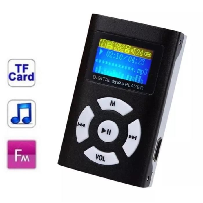 Lecteur MP3 carte m moire clip ceinture Ecran LCD Radio FM