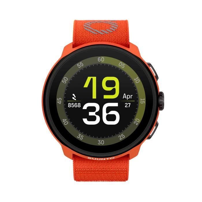 Montre connectée sport GPS - SUUNTO RUN CORAL ORANGE - Amoled - Altimètre - Bracelet textile
