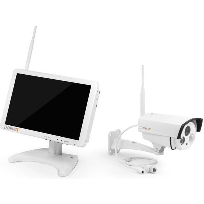 TECHNAXX Premium Security Kit de surveillance avec caméra IP extérieur et moniteur 10,1\