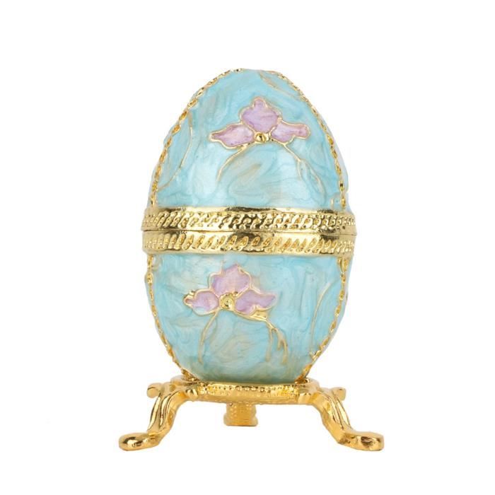 Porte-œufs En Porcelaine Gzhel – Avec Ange – Boîte à Bibelot – Fait Main – Neuf
