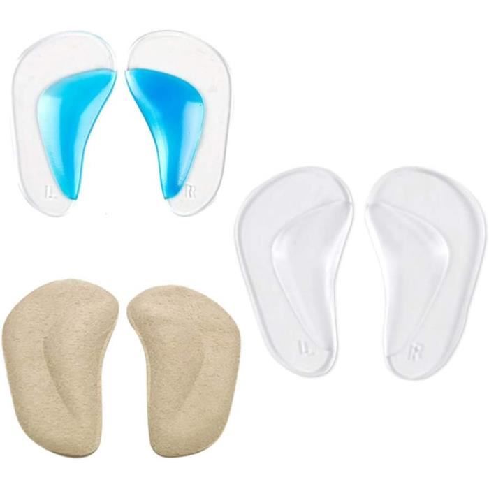 Paires Semelles Gel Soutien Voute Plantaire Pour Douleurs Pieds Et  Fasciite (Taille L 40-45)
