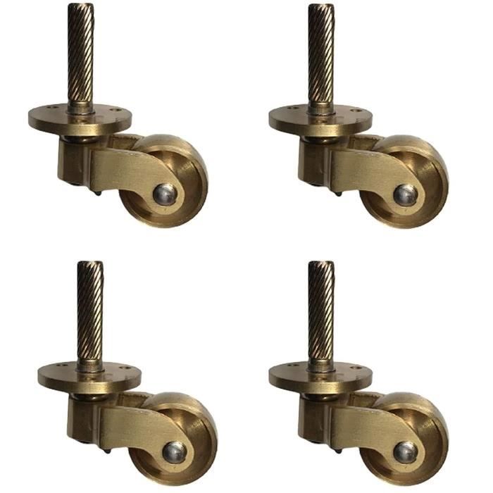 Lot de 4 roulettes pivotantes de 3,8 cm (1,5 pouce) en polypropylène