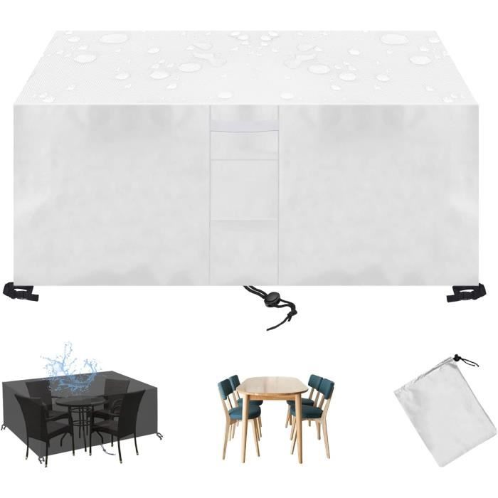 Housse De Protection Pour Salon De Jardin – 185x120x65 Cm – Tissu Oxford 420D Imperméable Anti-UV – Coupe-vent Avec Cordon De Serrage
