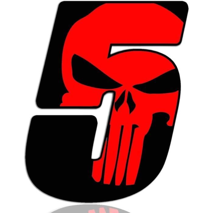 Protection De Réservoir Moto Tankpad - Autocollant Carbone Anti-rayures Motif Punisher Rouge