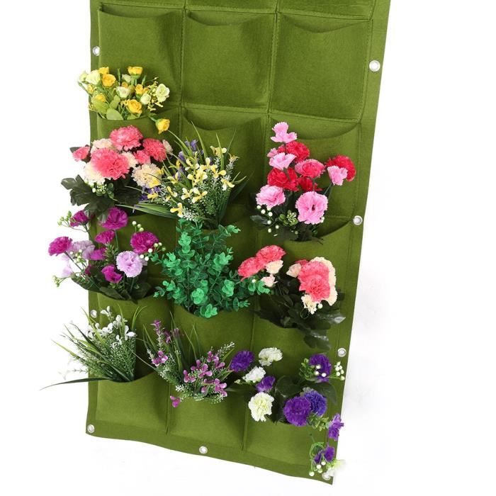 LAN Sac De Plantation Vertical Pour Mur De Jardin Avec 16 Poches, Cologique Et Résistant à L'Eau