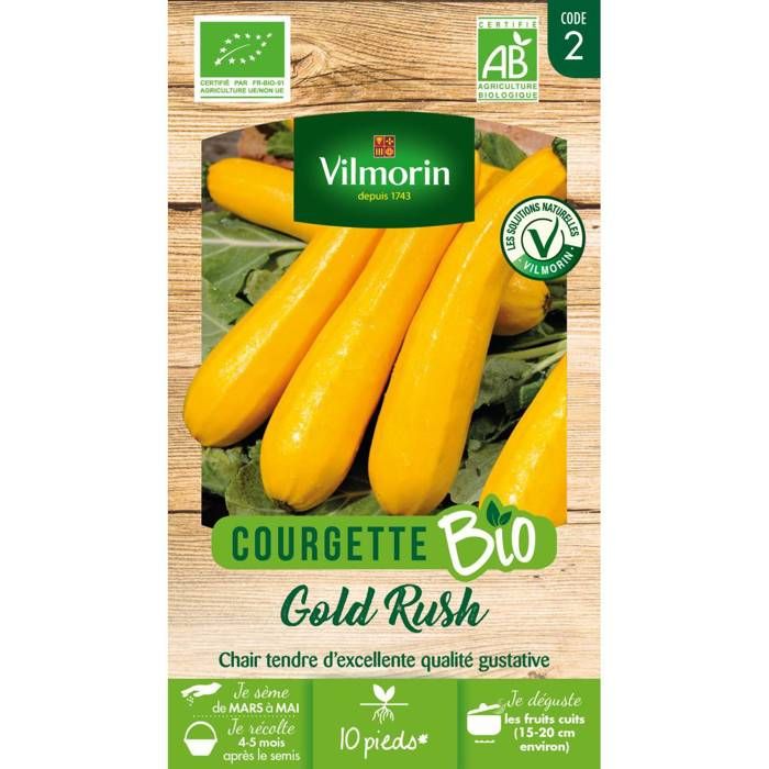Meilleurs prix pour Sachet graines Courgette Jaune Gold Rush BIO-