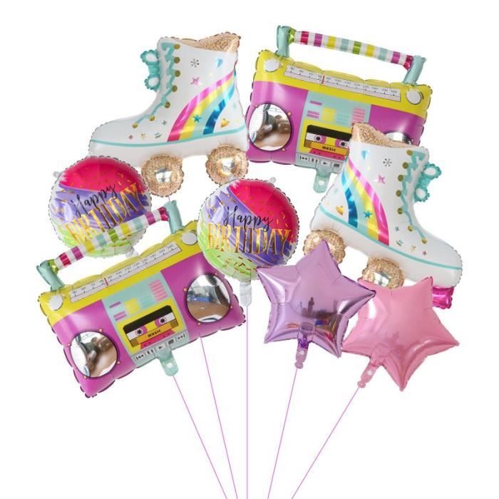 D 1 Ensemble De Ballons A Helium En Aluminium Pour Patins A Roulettes Radio 4d Disco Decorations De Fete Joyeux Anniversaire Des Cdiscount Maison