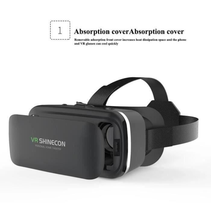 VR Casque 3D Immersif – Compatible Smartphones 4,5 à 7,3 Pouces – Lentilles Optiques Réglables, Mousse Confort, Chargeur Intégré – Pour Jeux & Films