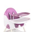 Chaise haute pour bébé, chaise pour repas bébé, évolutive pliable et ajustable, chaise de salle à manger pour enfants- violet-1