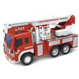 Camion de pompier à friction avec grande échelle - LIAM ACCESS - Rouge - Pour enfant de 3 ans et plus-1