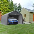 Tente garage carport dim. 6L x 3,6l x 2,75H m acier galvanisé robuste PE haute densité 195 g-m² imperméable anti-UV blanc gris-1