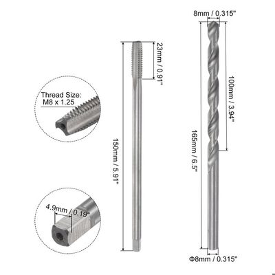 Sourcing Map Taraud HSS 1/2-20 UNF Plaqué Titane - Pour Acier, Aluminium, Inox - 3 Cannelures Droite