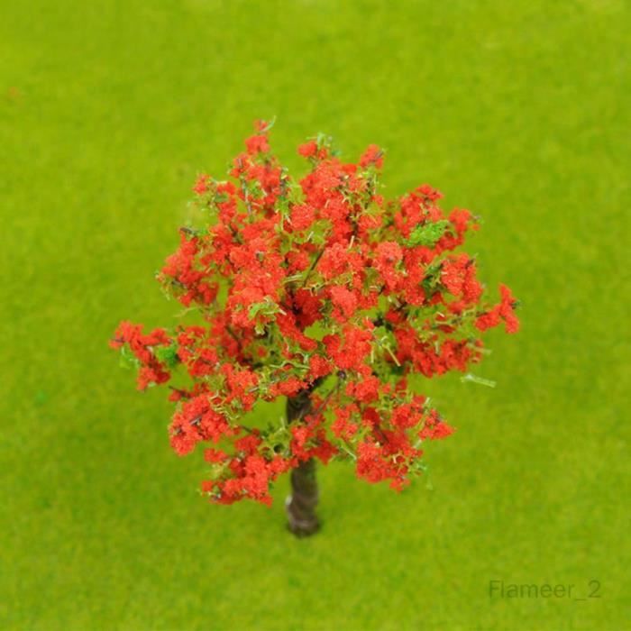 Lot de 50 arbres de diorama en plastique pour modélisme de train miniature - Paysage extérieur - Paysage ferroviaire - Accessoires de paysage