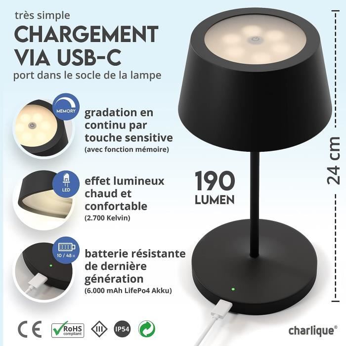 Dinner Light 2 Mini – Petite Lampe Led À Poser Rechargeable Par