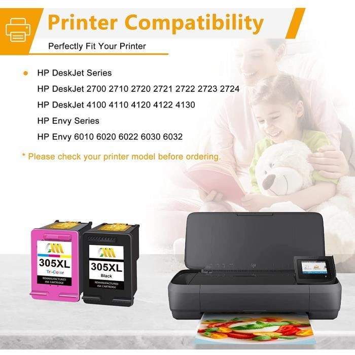Cartouches d'encre pour imprimante HP 305XL, noir/tricolore, rechargeables,  pour DeskJet 2700 2710 2720 2721 2724 4110 4120 4122 4130 - AliExpress