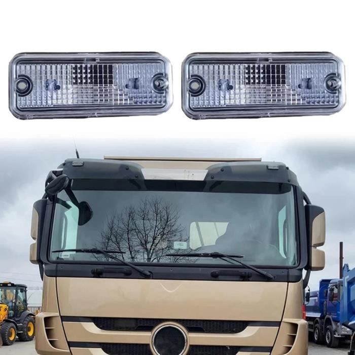 Pare-soleil LED pour camion - SODIAL - 2 Pièces Séries 24V - Gris