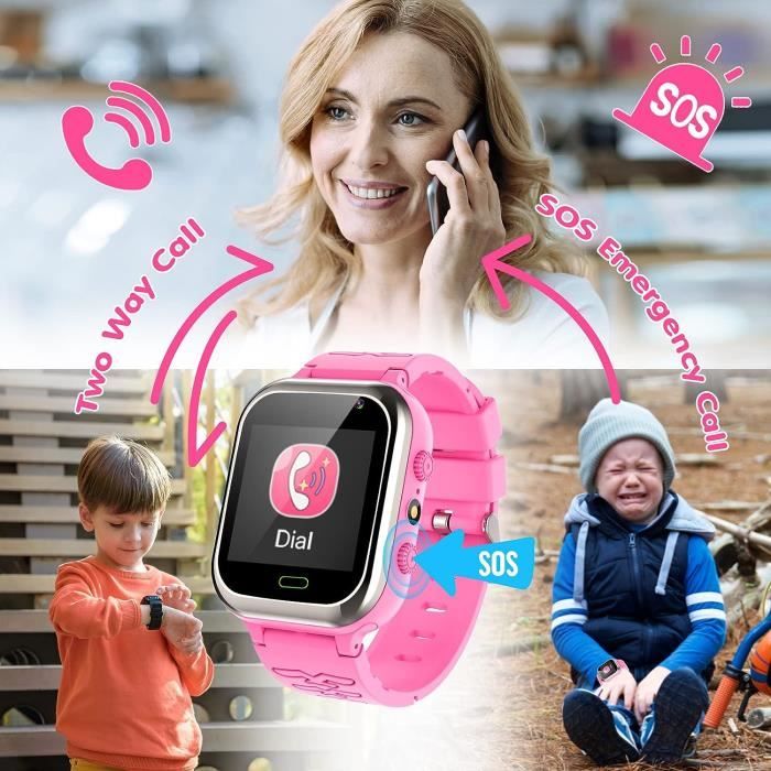 Montre Connectée Enfant PIULAXIU - Appels, SOS, 30 Jeux, Livres Audio, Mode École, Cadeau Garçons Filles