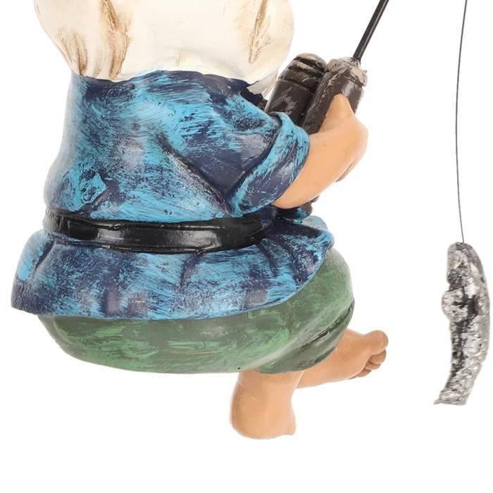 Statue De Nain De Jardin Pêcheur En Résine – Décoration Extérieure Humoristique Pour Terrasse, Balcon, Pelouse