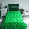 Parures drap plat - AC-Déco - Minecraft - Parure de lit en coton "Mode survie" - Noir/Vert - 140 x 200 cm-2