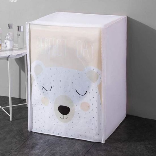 Housse Imperméable Pour Machine à Laver à Chargement Frontal - Dimensions 60x56x86 Cm - Polyester Argenté - Extérieur/intérieur